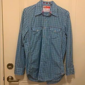 Blue and white checkered Robert Graham Button Up